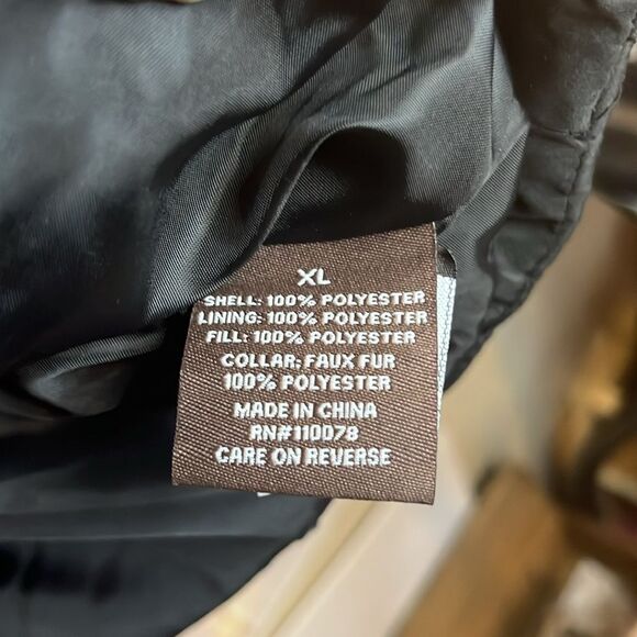 NWT BERKLEY JENSEN SHERPA COLLAR TWO POCKET BUTTON UP COAT SIZE XL BLACK - Picture 7 of 12